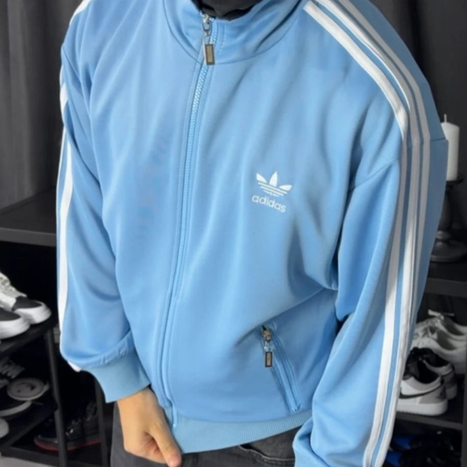 Premium Oversize Adidas Ceket - Bebe Mavisi görsel 2