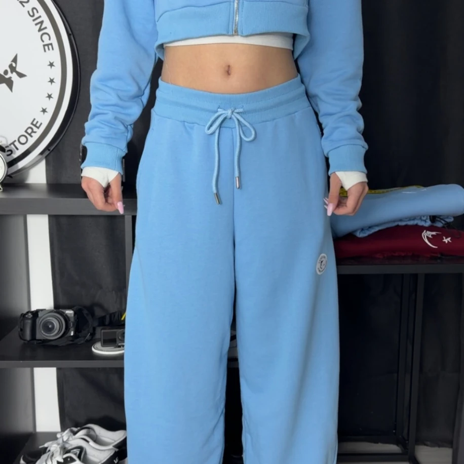 Premium Oversize Crop Ceket - Bebe Mavisi görsel 3