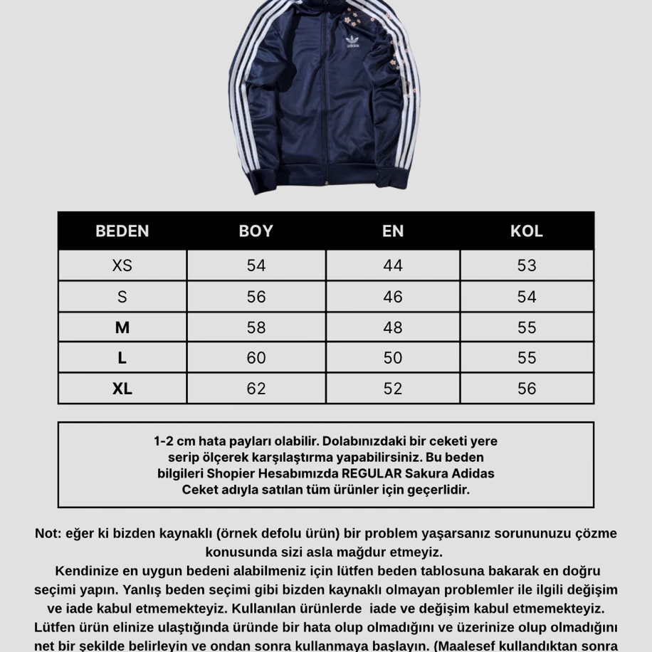 Premium Regular Sakura Adidas Ceket - Füme görsel 4