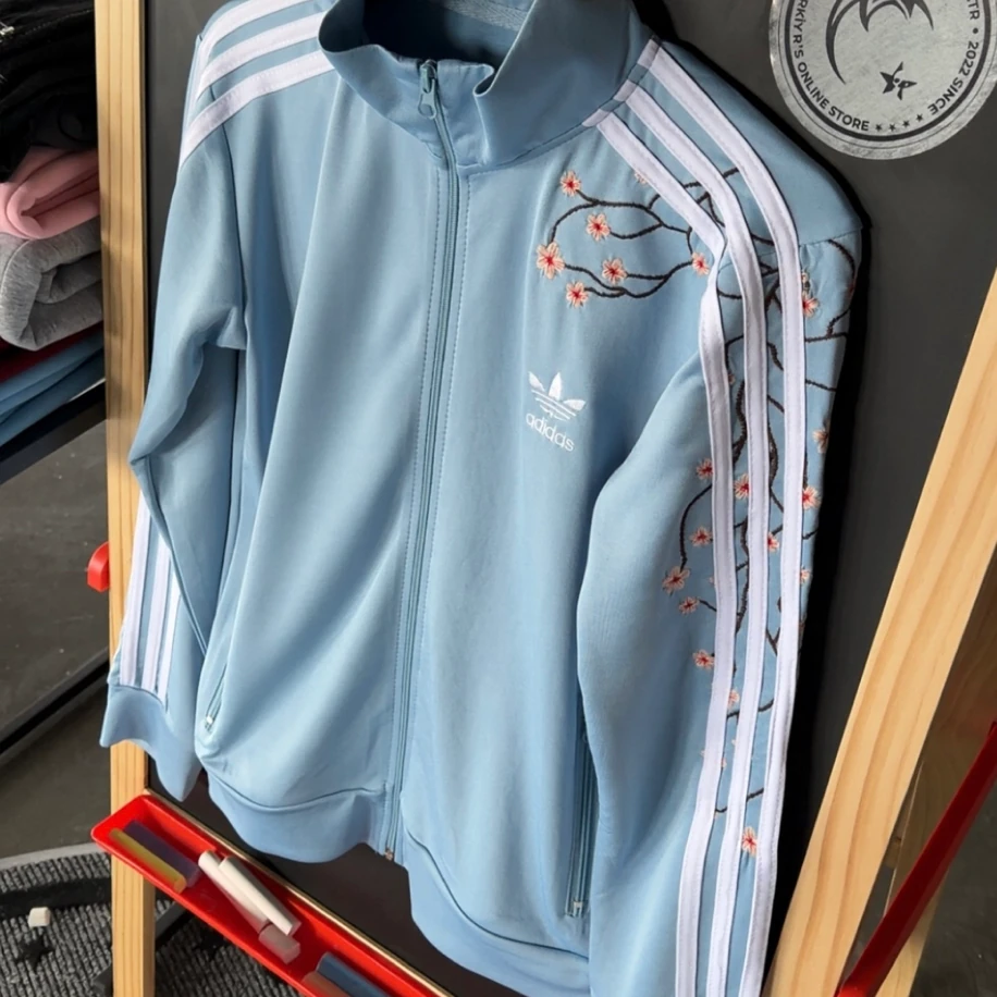 Premium Regular Sakura Adidas Ceket - Bebe Mavisi