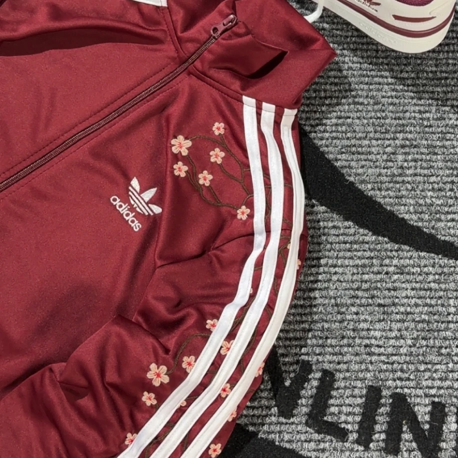 Premium Regular Sakura Adidas Ceket - Bordo görsel 2
