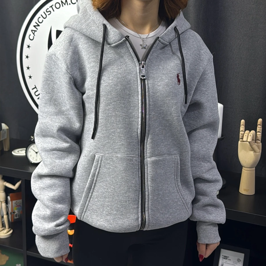 Polo Unisex Ceket - Gri görsel 2