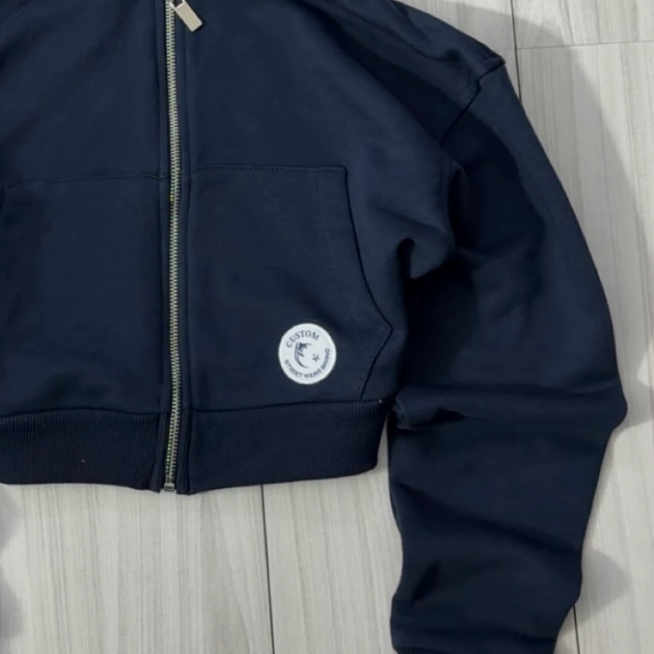 Premium Oversize Crop Ceket - Lacivert görsel 4