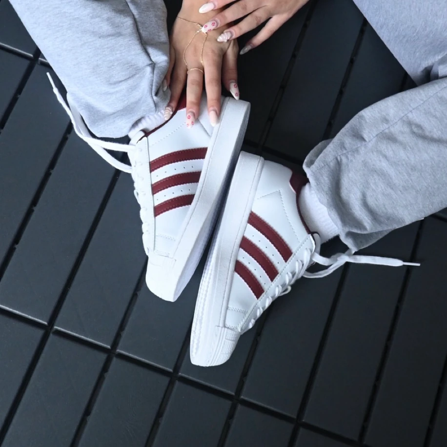 Adidas Süperstar - Beyaz Bordo görsel 3