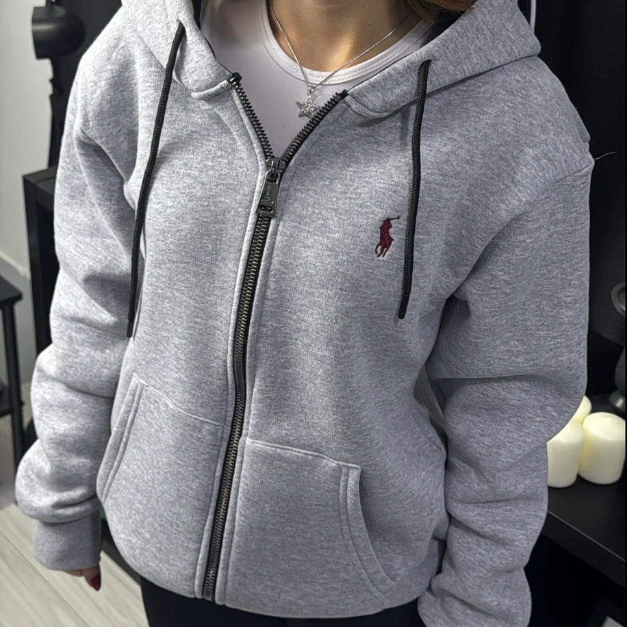 Polo Unisex Ceket - Gri görsel 3