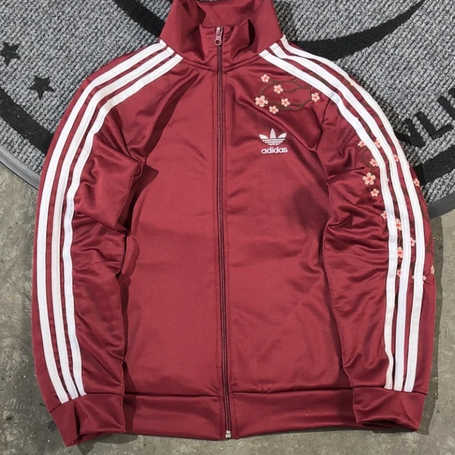 Premium Regular Sakura Adidas Ceket - Bordo