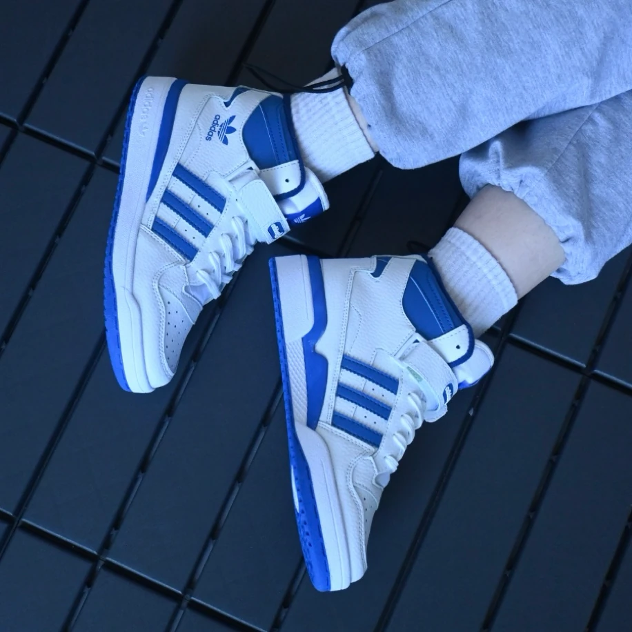 Adidas Forum Low Mid - Beyaz Mavi görsel 3
