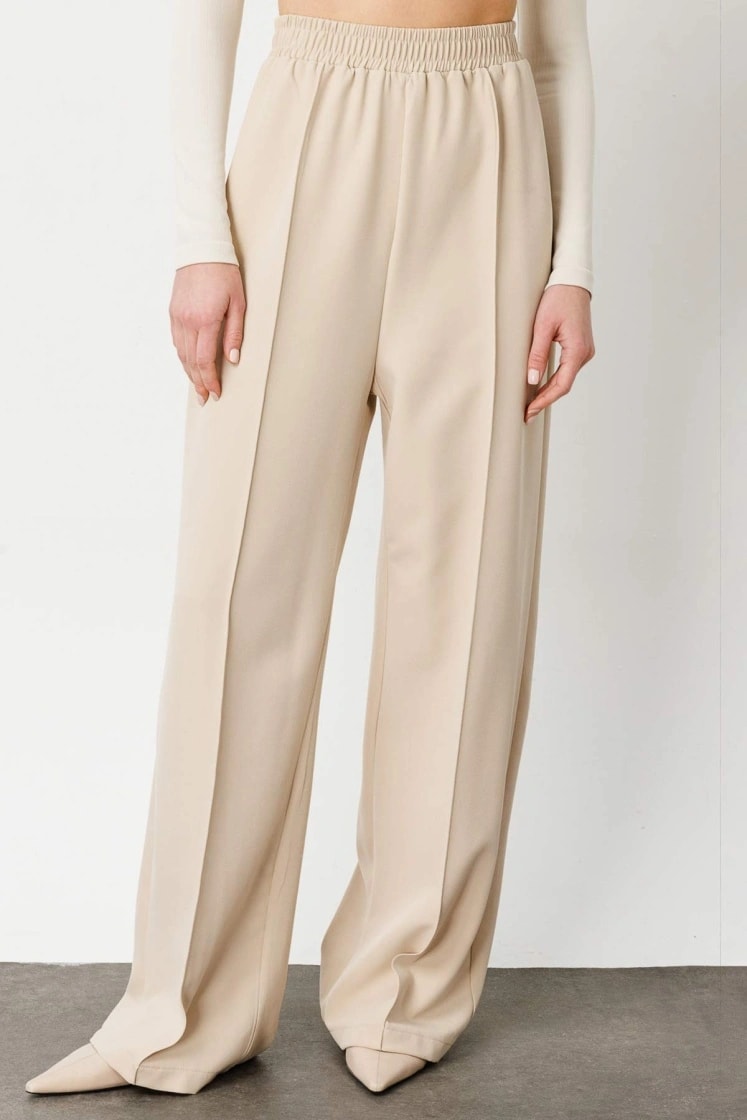 Nervürlü Taş Krep Pantolon HY24811