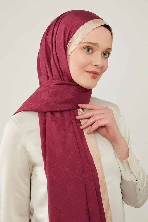 Levidor Monogram Şal - Vişne