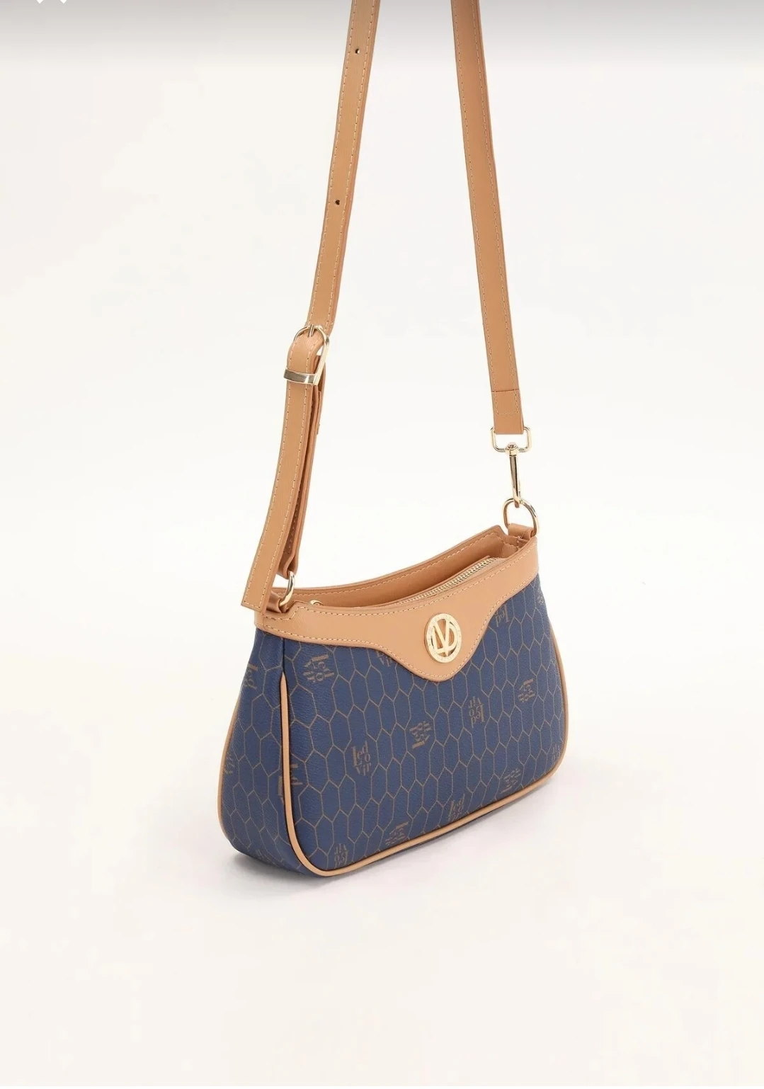 Kadın Levidor Petek Desenli Lacivert Omuz Çantası