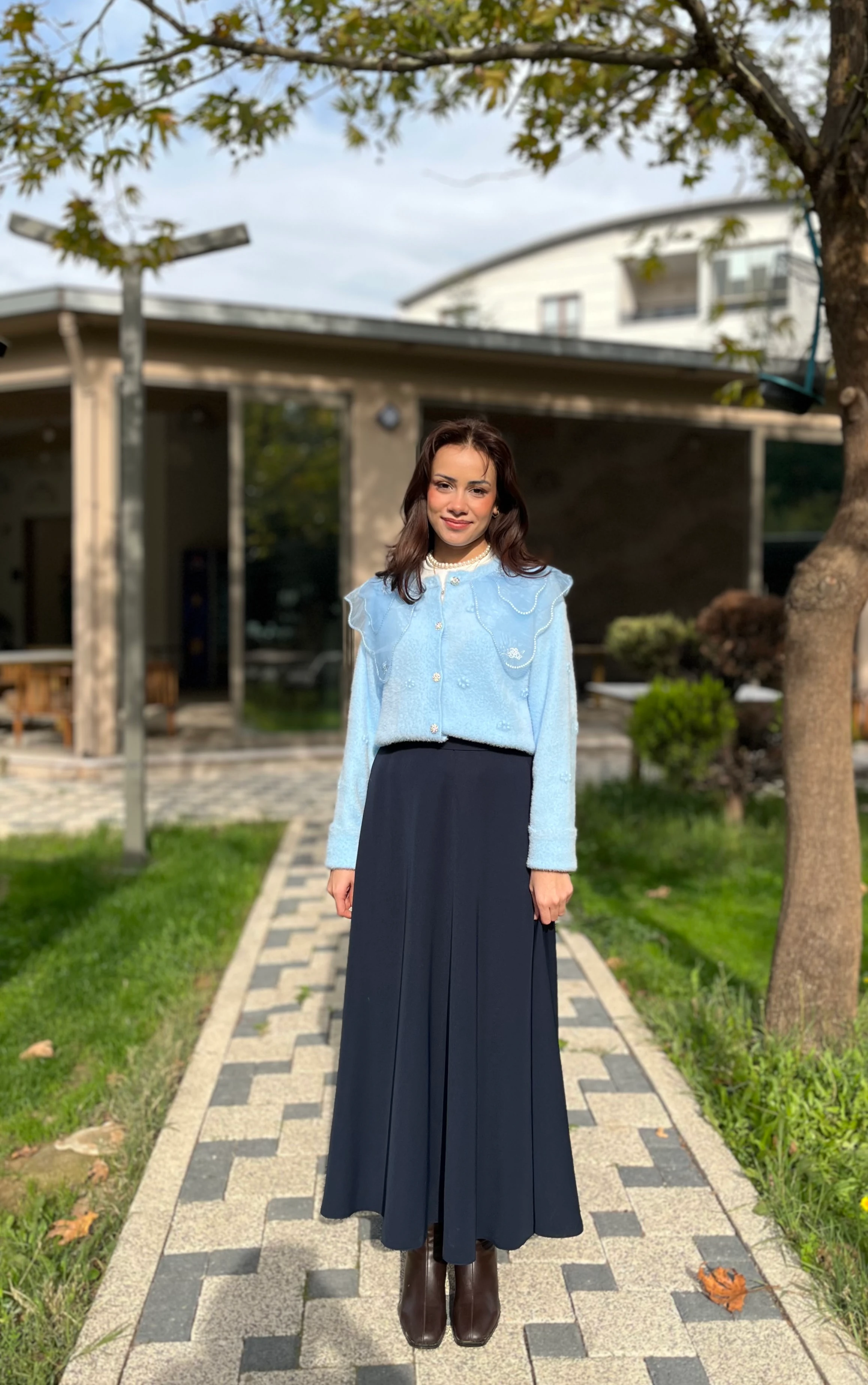 Kadın Kloş Etek 18264-Lacivert