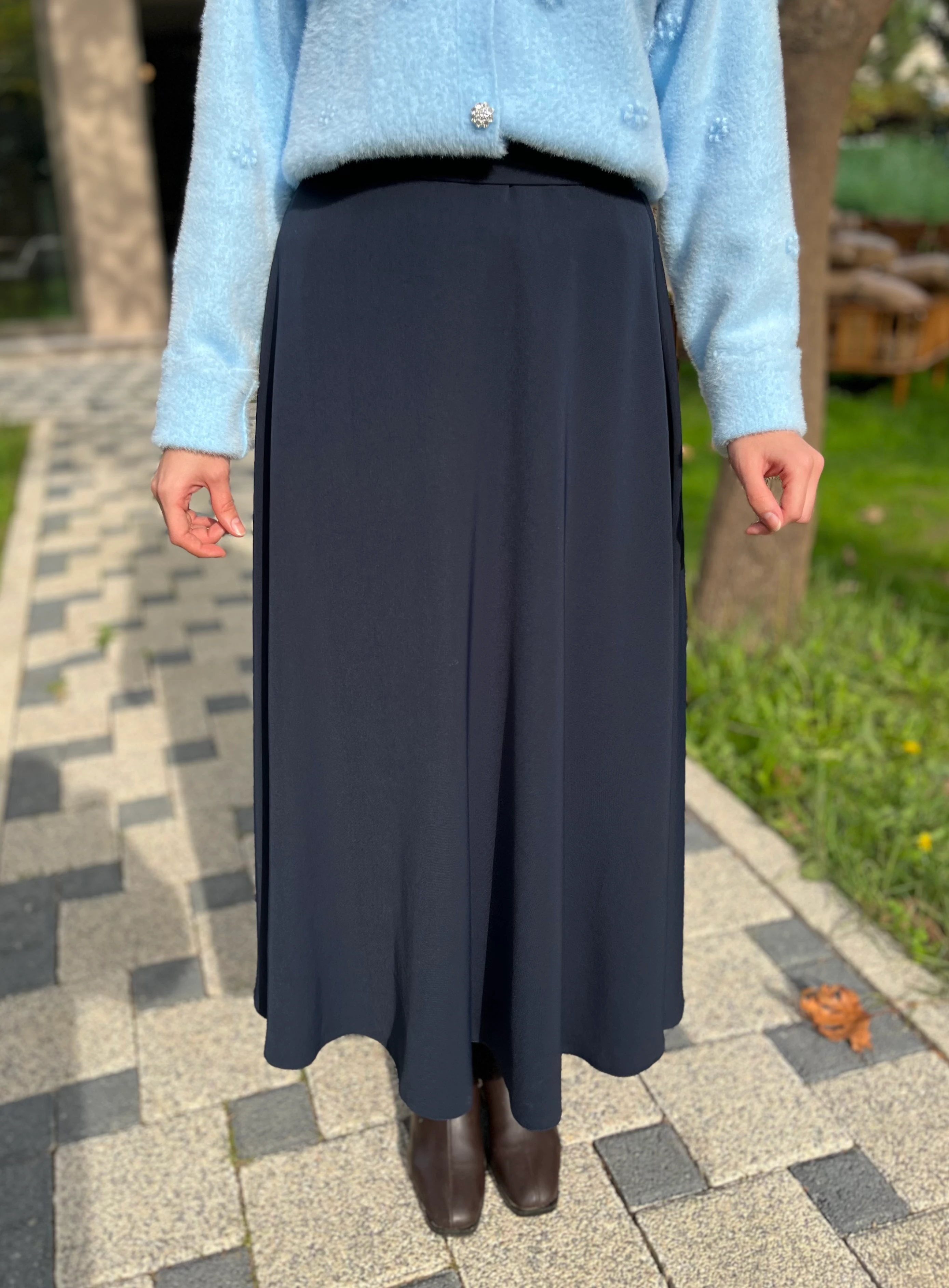 Kadın Kloş Etek 18264-Lacivert