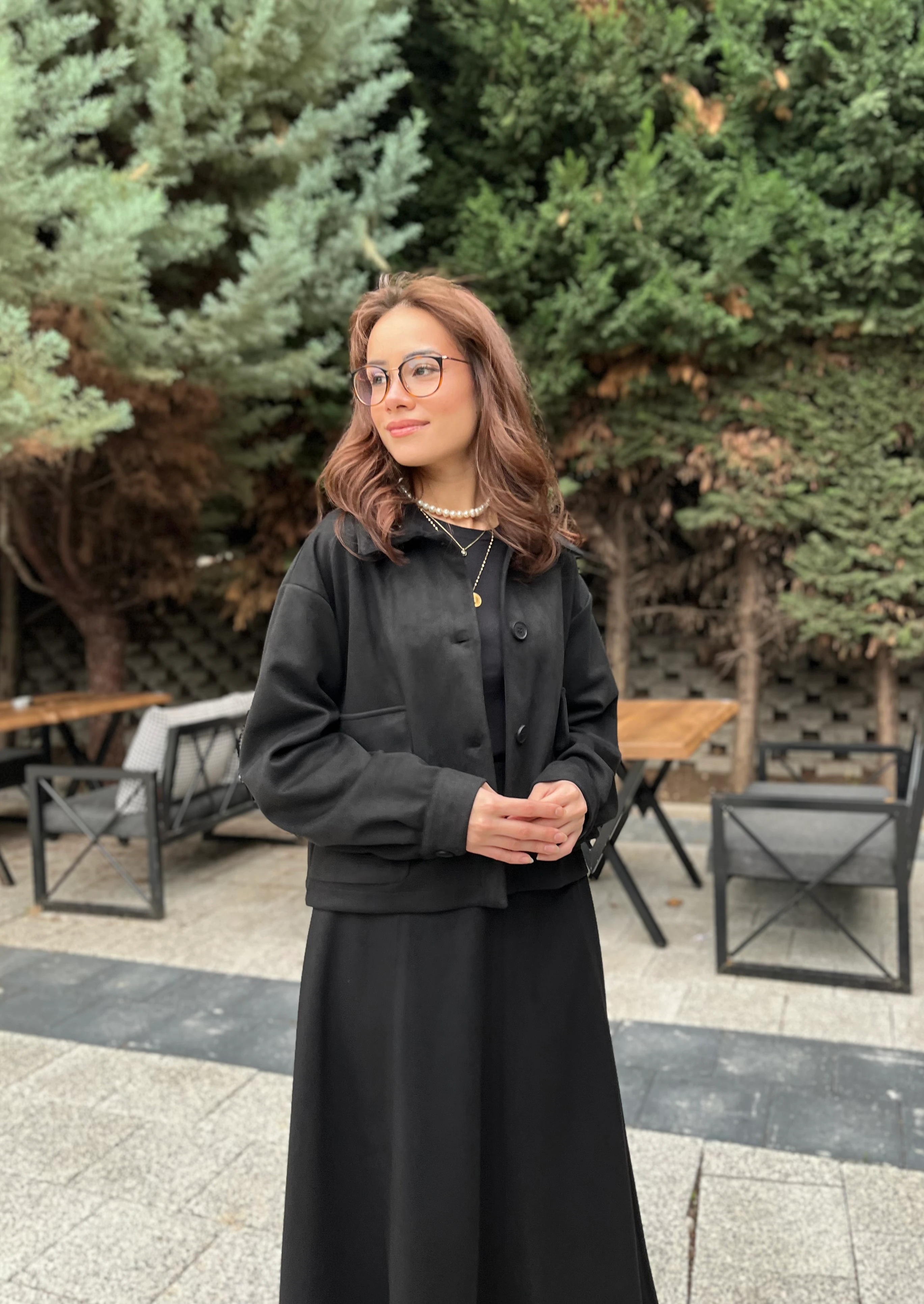 Kadın Süet Etekli Takım 14397 Siyah