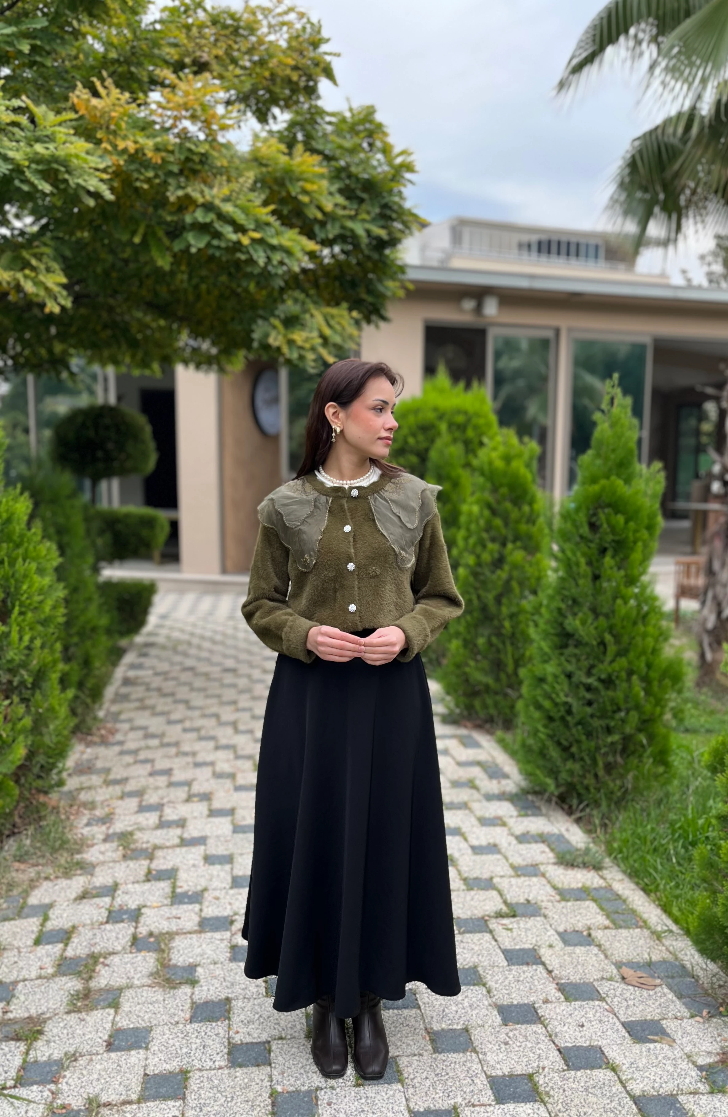 Kadın Kloş Etek 18264-Siyah