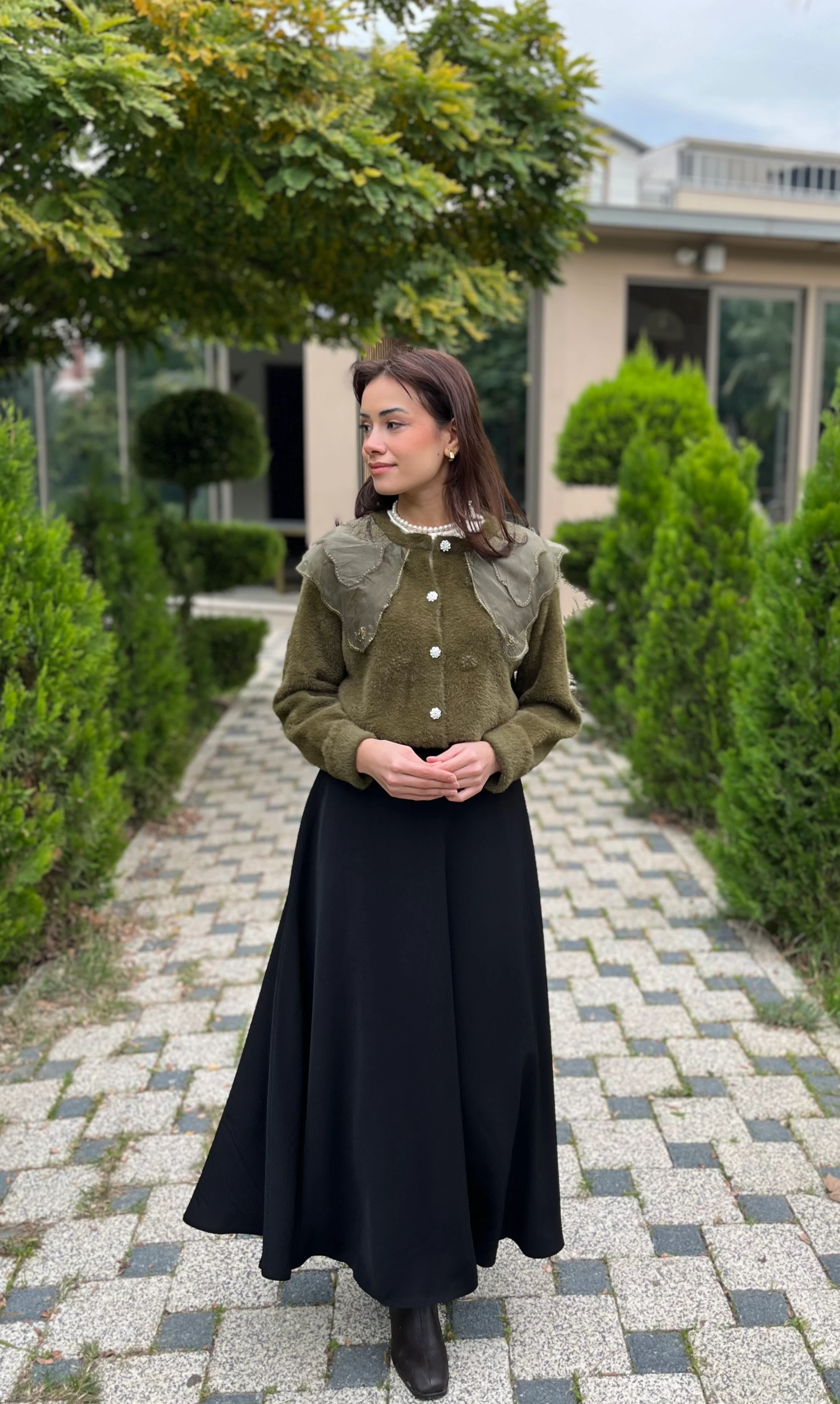 Kadın Kloş Etek 18264-Siyah