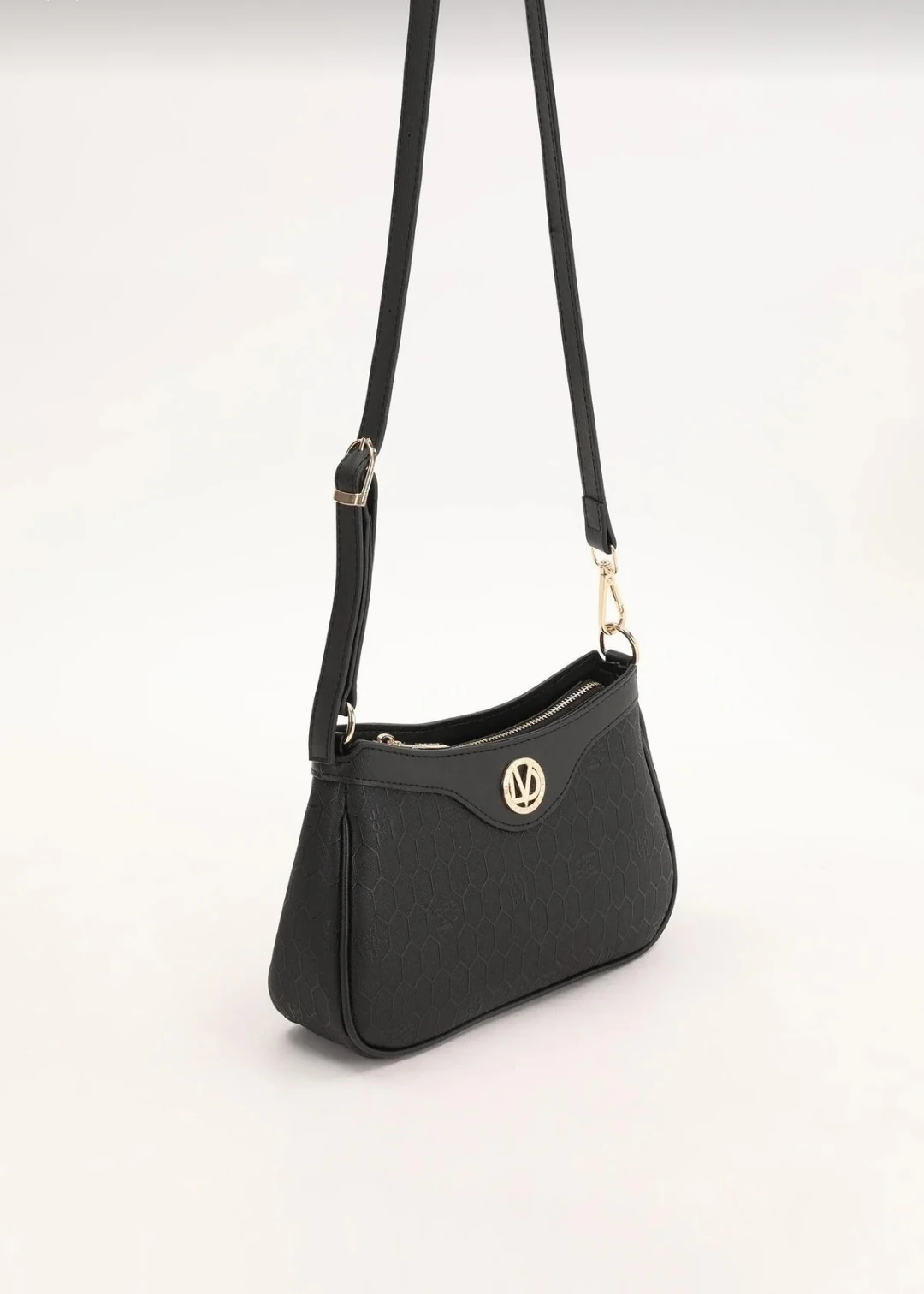 Kadın Levidor Petek Desenli Omuz Çantası - Siyah