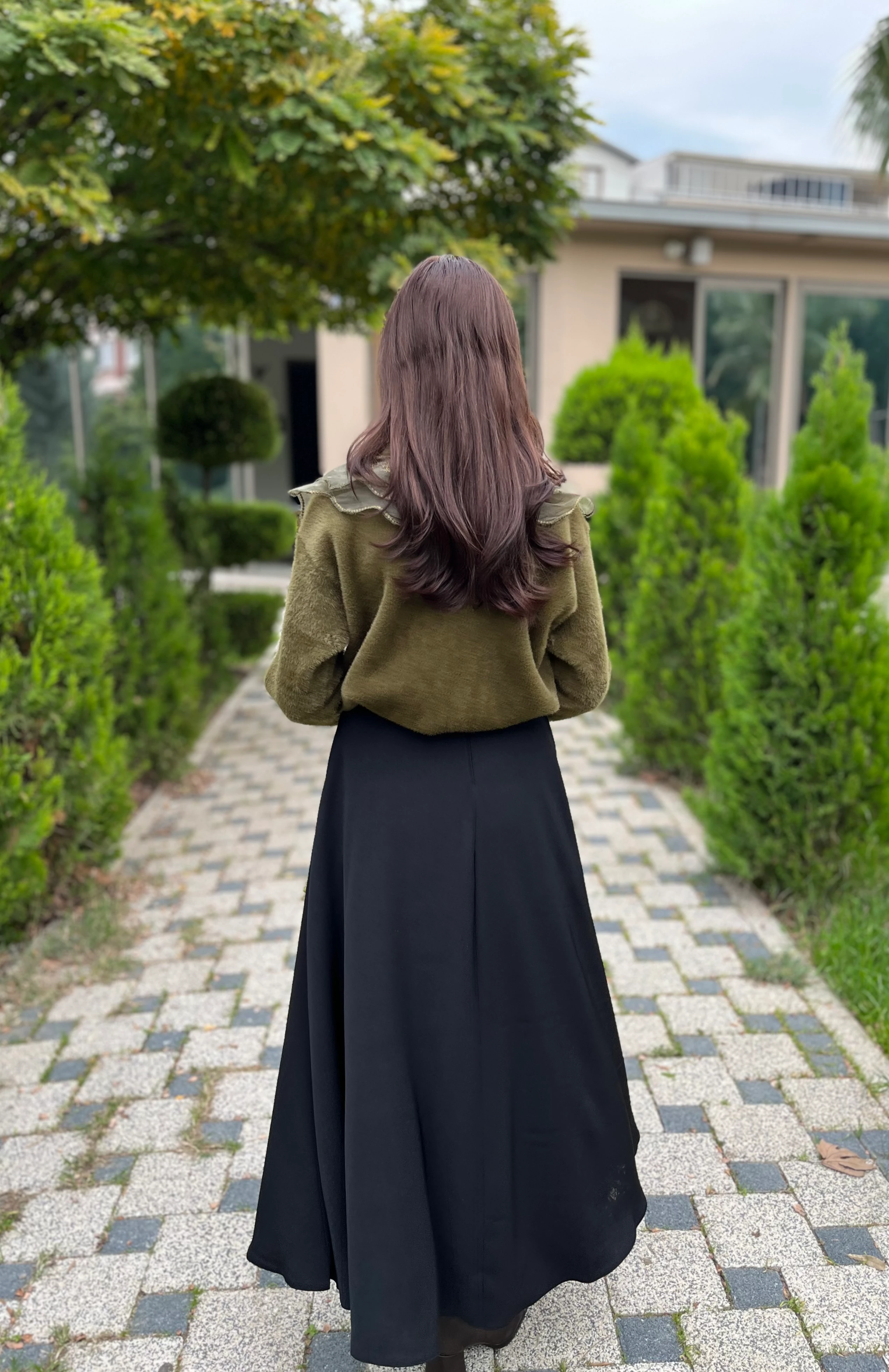 Kadın Kloş Etek 18264-Siyah