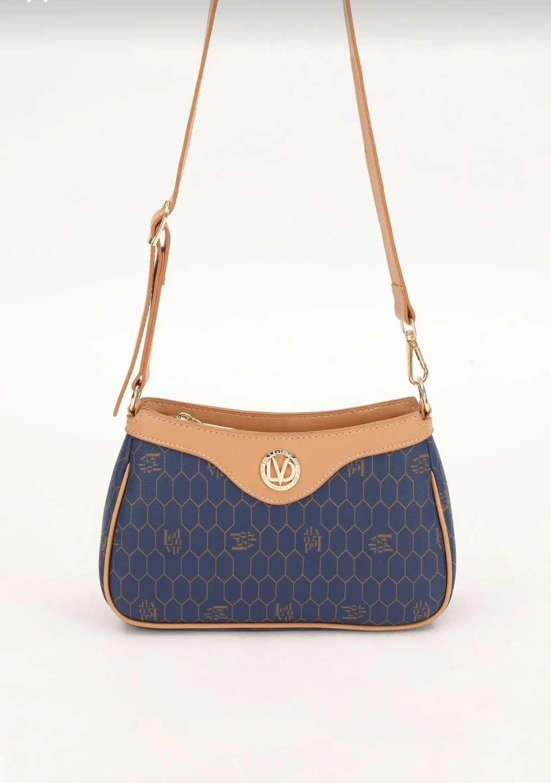 Kadın Levidor Petek Desenli Lacivert Omuz Çantası