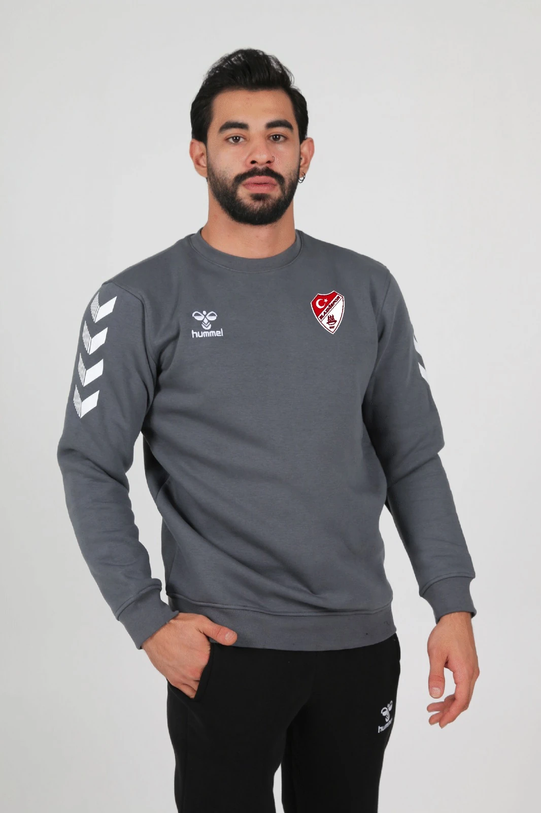 Hummel Erkek Pamuklu Antrasit Sweat