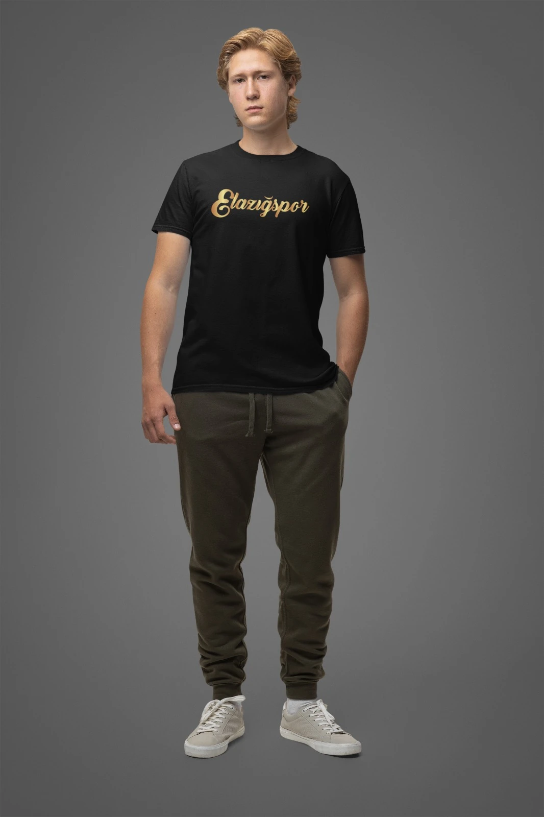 Elazığspor Erkek Varak Baskılı Siyah Tişört