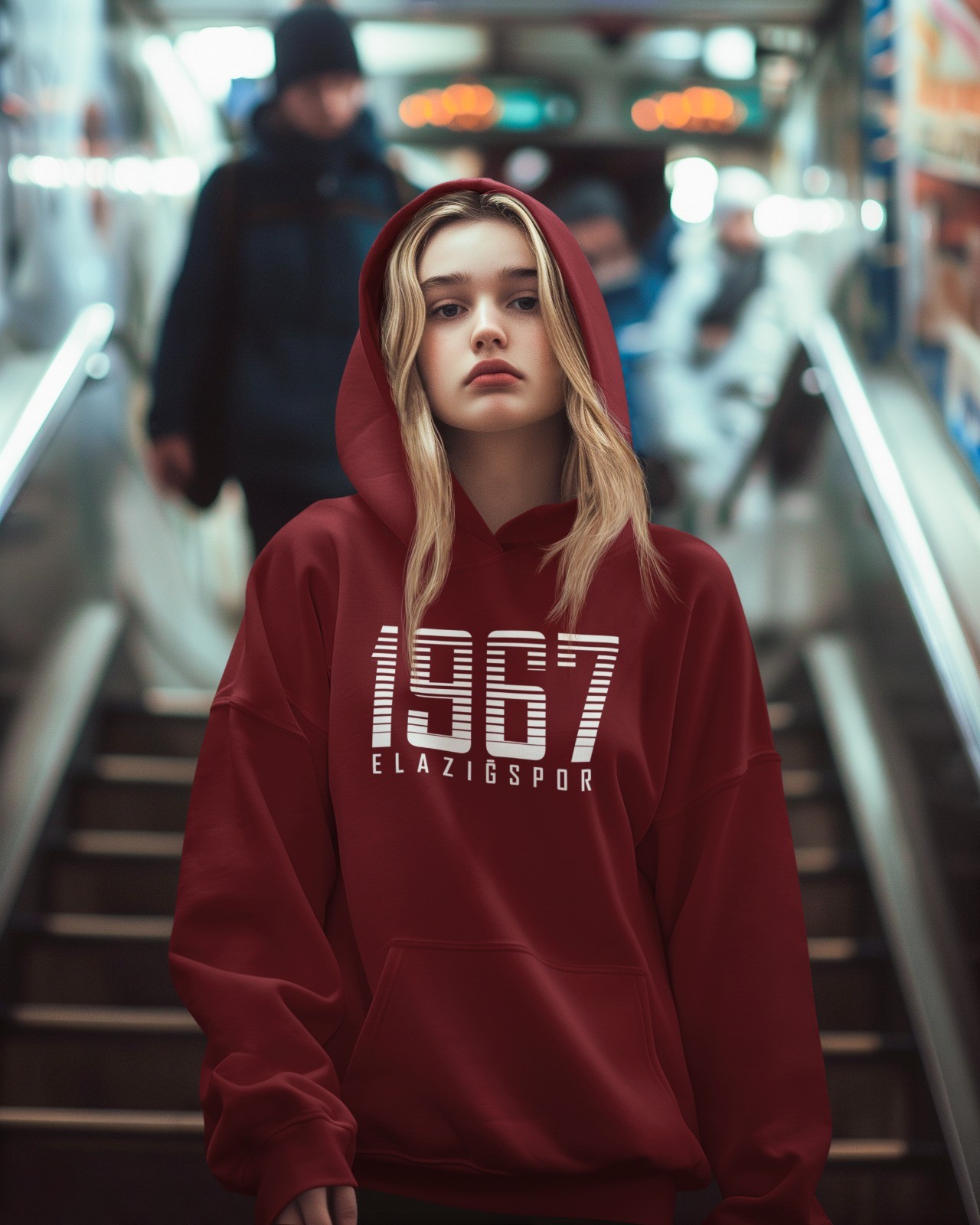 Elazığspor Kadın Bordo 1967 Kapüşonlu Sweatshirt