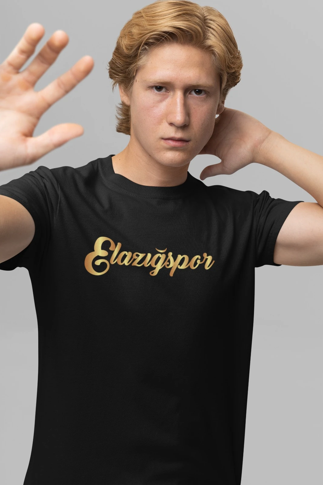 Elazığspor Erkek Varak Baskılı Siyah Tişört
