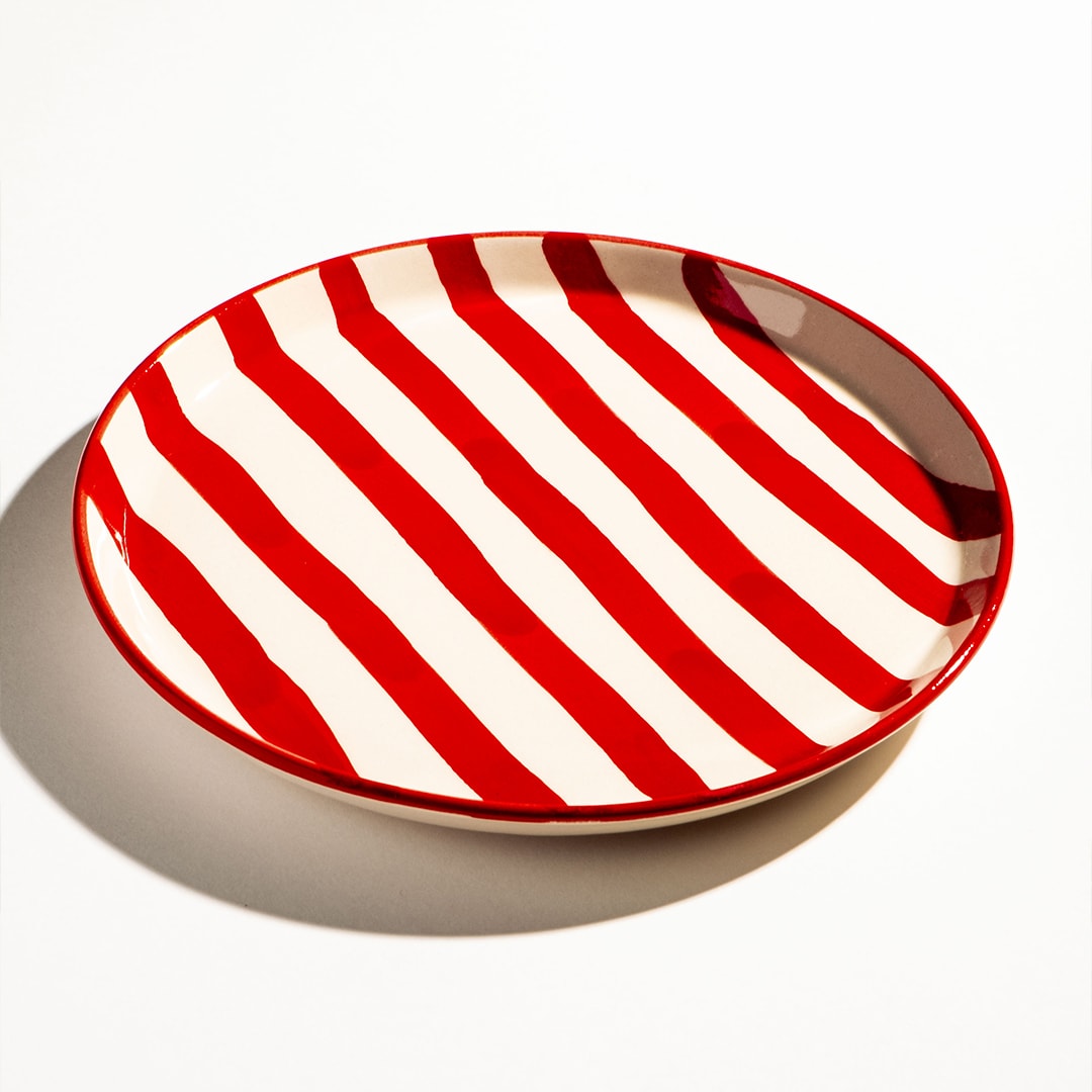 Çizgi Desen Pasta Tabağı 19cm 6'lı