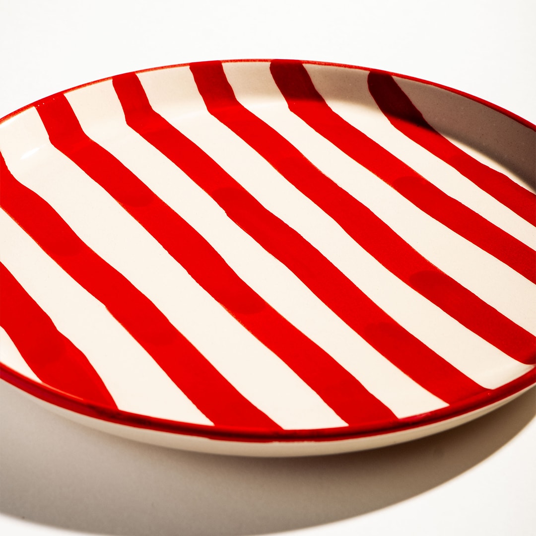 Çizgi Desen Pasta Tabağı 19cm 6'lı