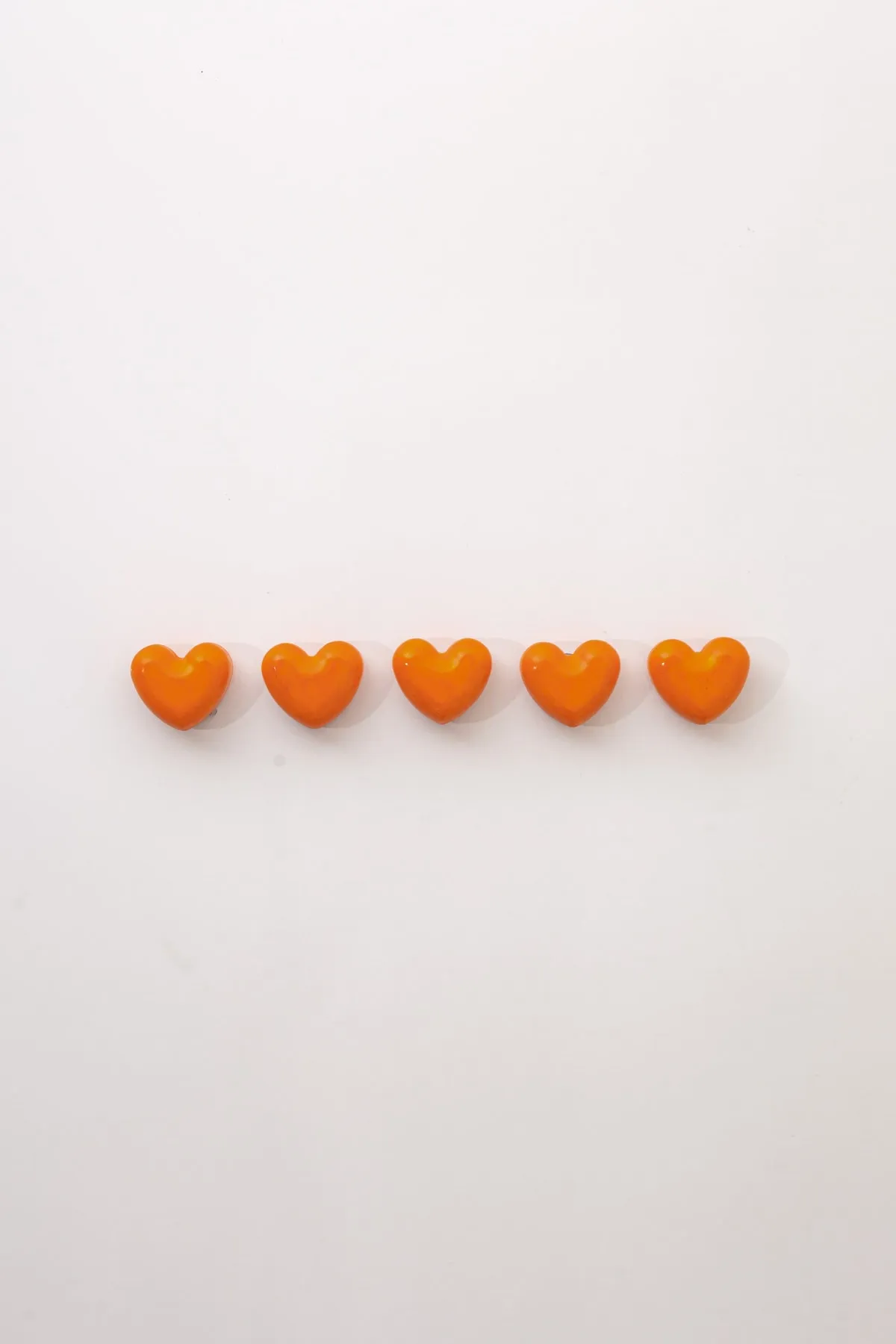 Kalp Buzdolabı Magneti 5'li set - Turuncu