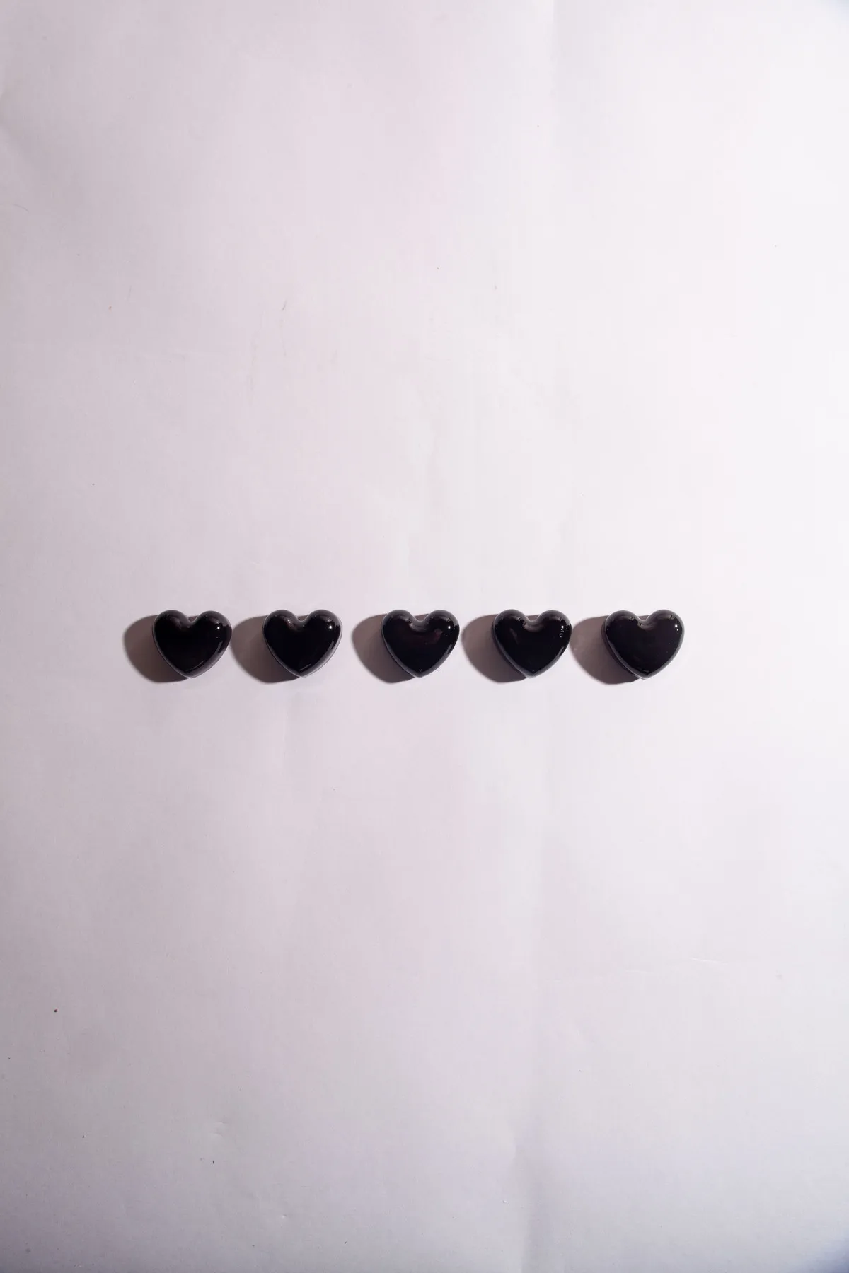 Kalp Buzdolabı Magneti 5'li set - Siyah