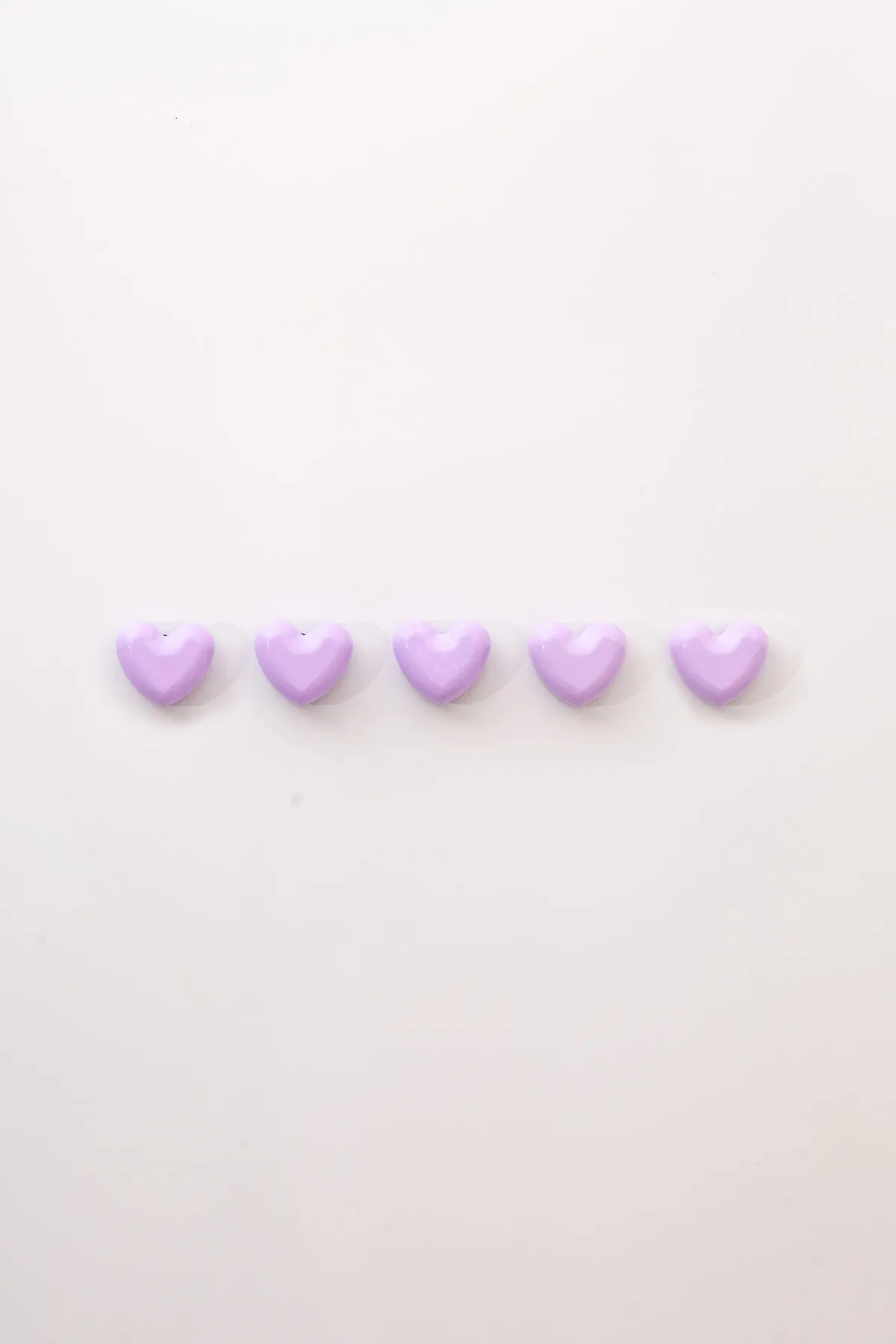Kalp Buzdolabı Magneti 5'li set - Mor