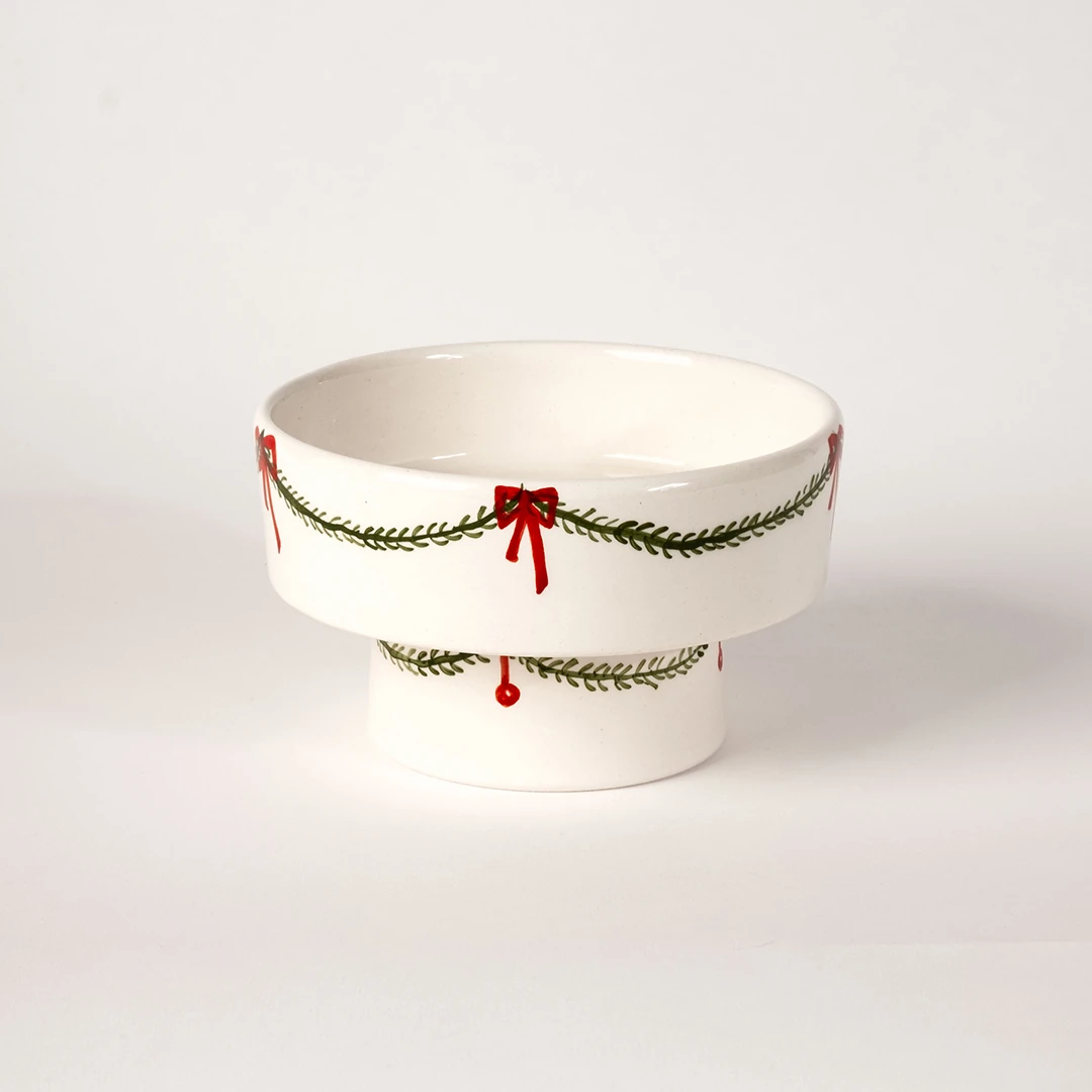 New Year Wreath Ayaklı Kase