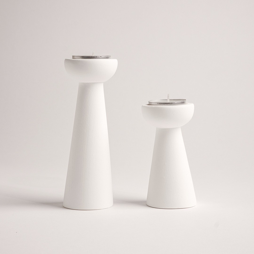 Mantar Tealight Mumluk - Beyaz