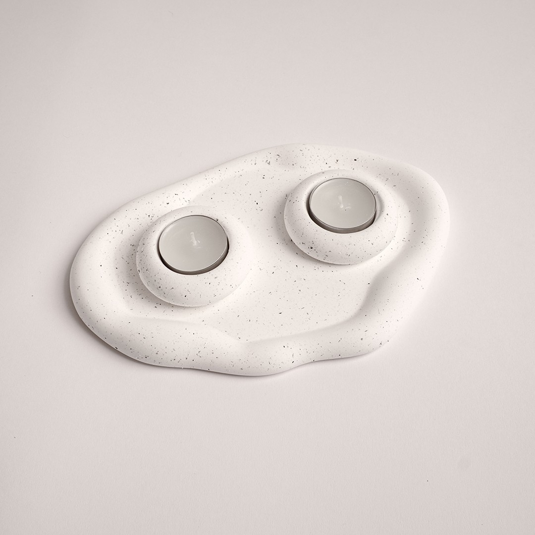 Bulut Tabaklı Tealight Mum Set image