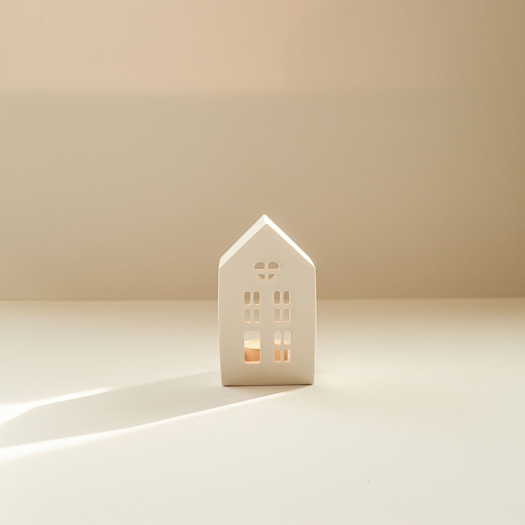 Ev Görünümlü Tealight Mumluk 3'lü Set