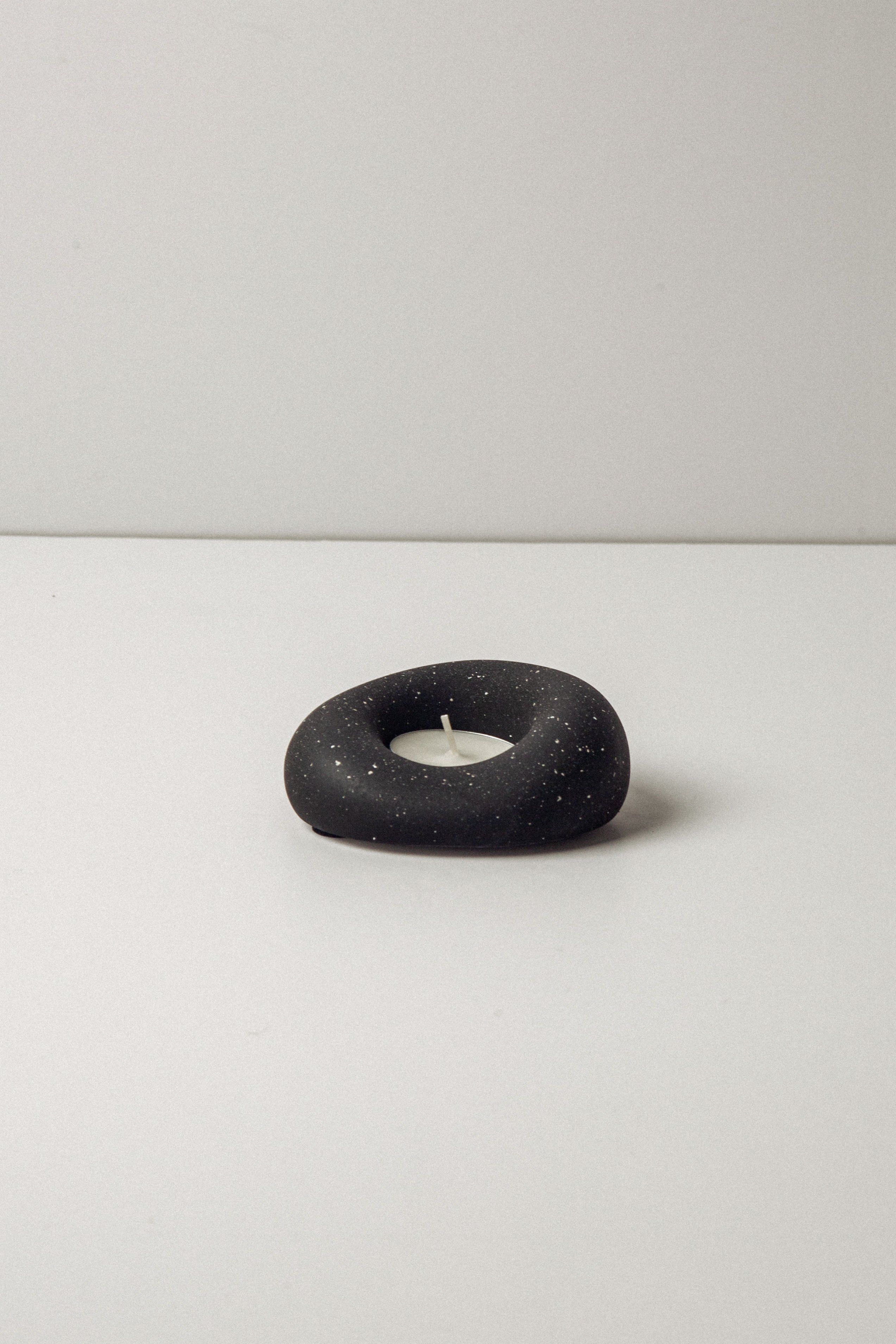 Tealight Mumluk - Siyah Granit Efekt