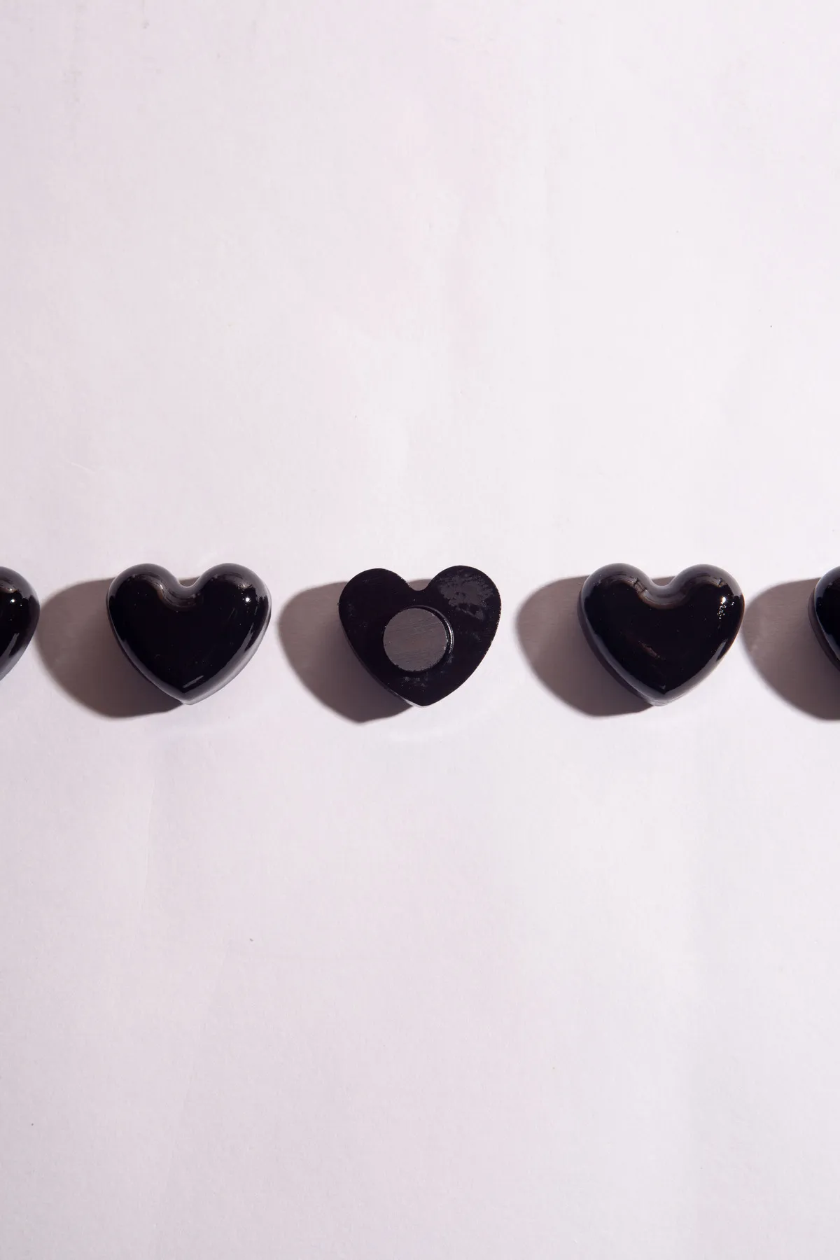 Kalp Buzdolabı Magneti 5'li set - Siyah