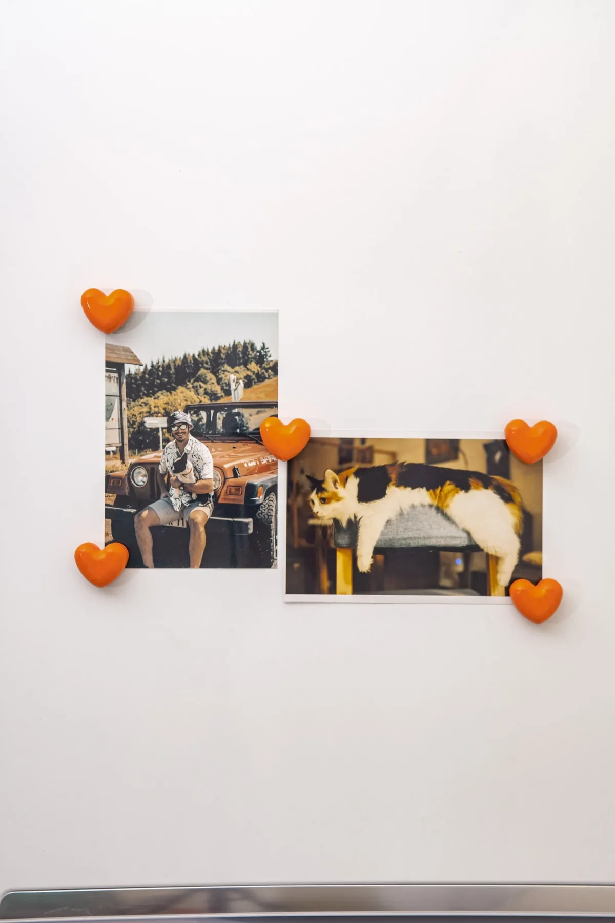 Kalp Buzdolabı Magneti 5'li set - Turuncu