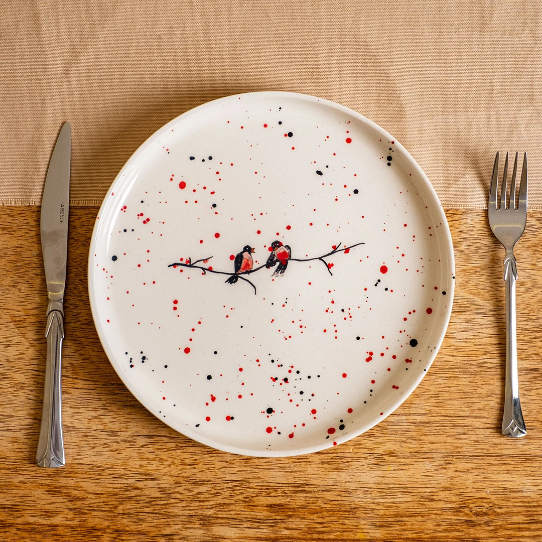 Winterbirds 4 Parça Pasta Tabağı Seti