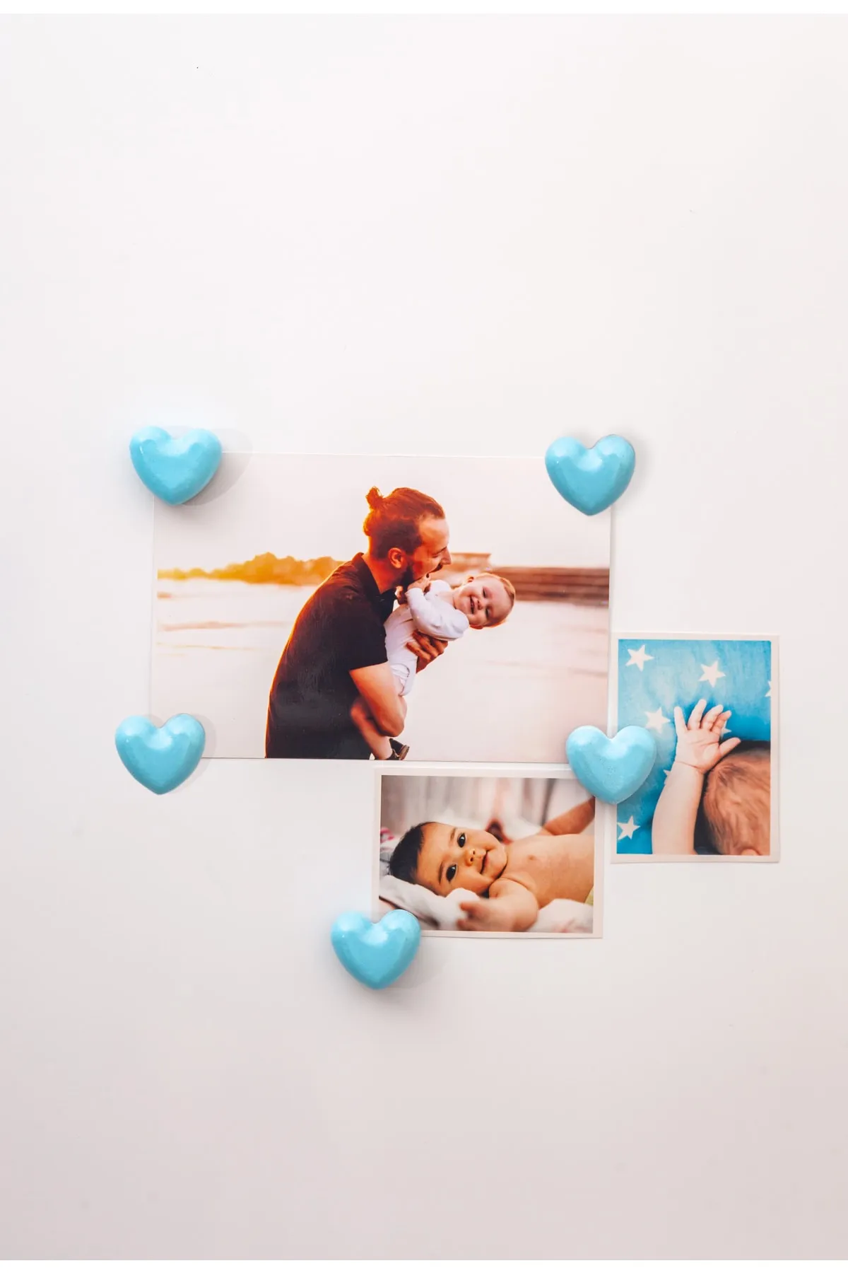 Kalp Buzdolabı Magneti 5'li set - Mavi