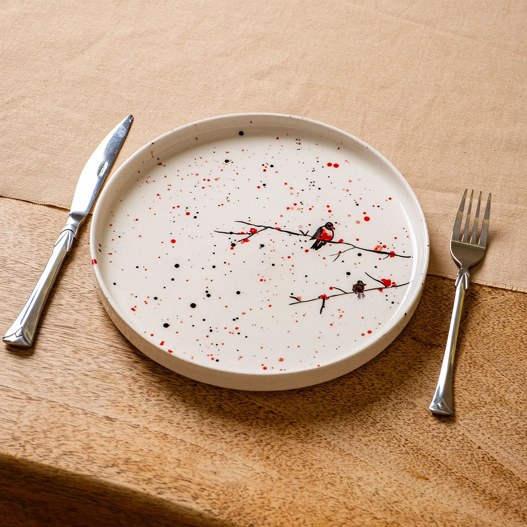 Winterbirds 4 Parça Pasta Tabağı Seti