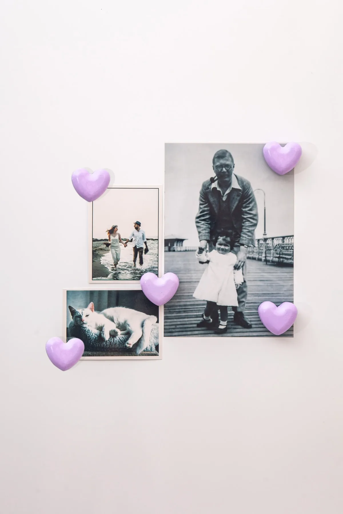 Kalp Buzdolabı Magneti 5'li set - Mor