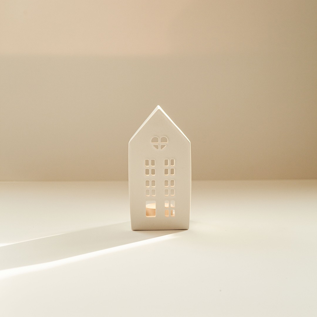 Ev Görünümlü Tealight Mumluk 3'lü Set