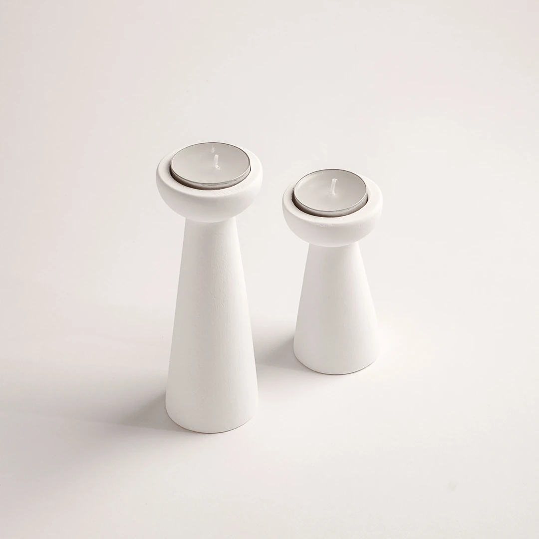 Mantar Tealight Mumluk - Beyaz