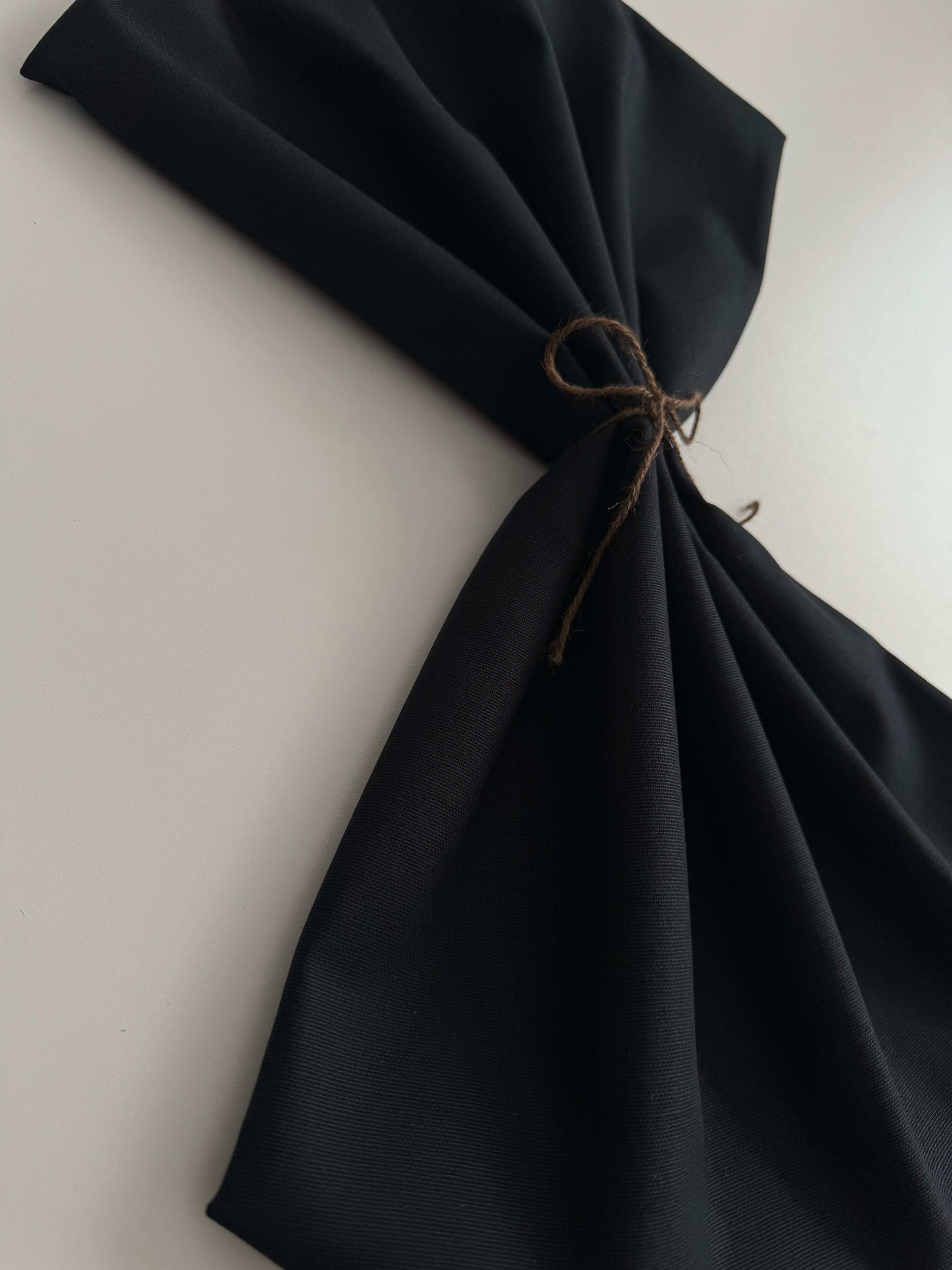 Duck Bezi | Keten Punch Kumaşı | Kırlent - Masa Örtüsü - Runner | 50X140 cm - Siyah