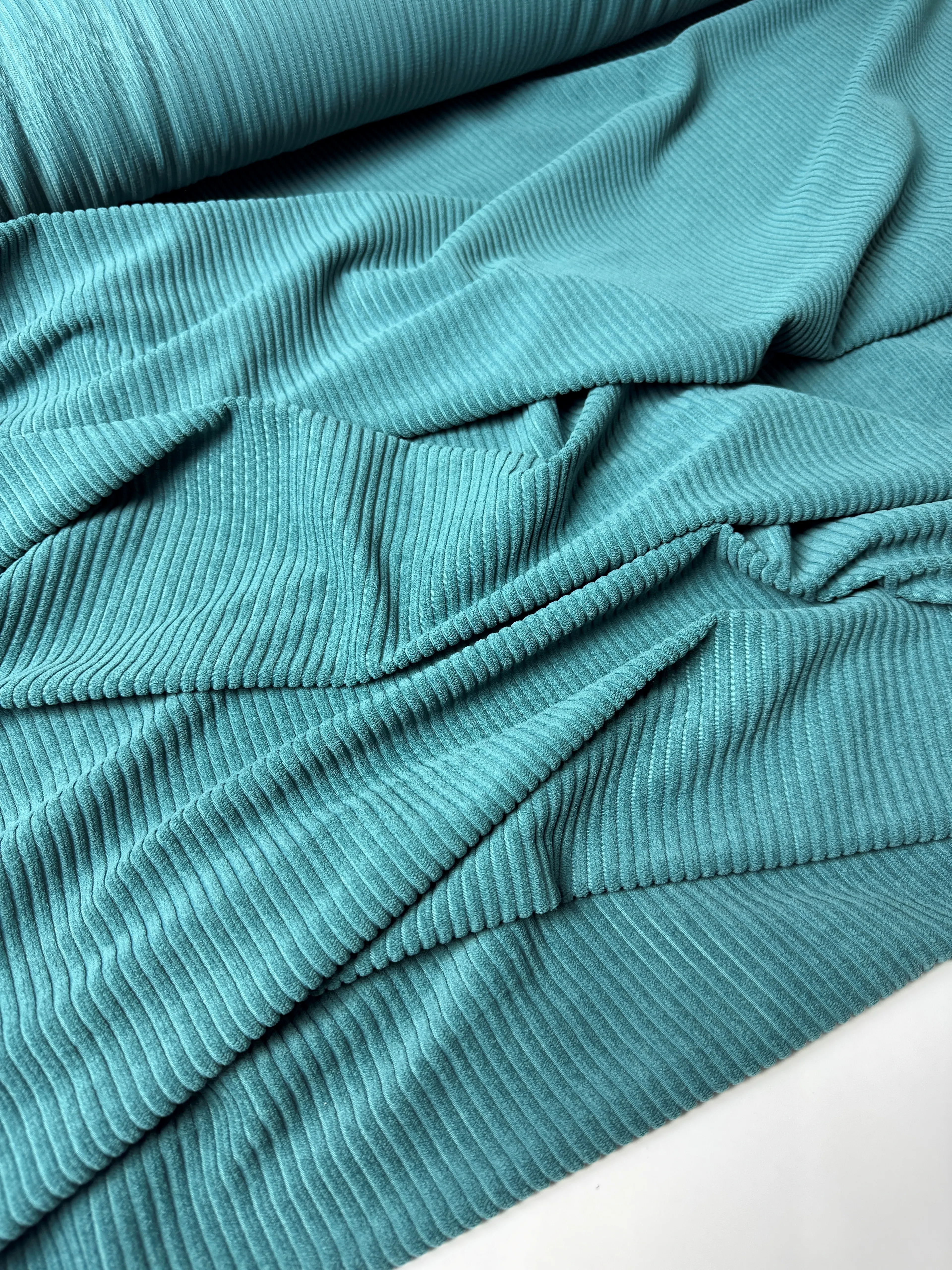 Premium Kalite İnce Pamuk Fitilli Kadife | 1 Metre | En: 150cm - Aqua Yeşil