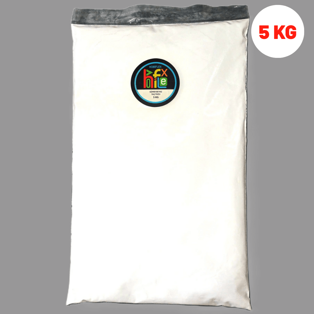 TAŞ TOZU HOBİ HARCI SERAMİK TOZU HEYKEL MUMLUK BETON SAKSI YAPIMI EKSTRA HIZLI SÜPER BEYAZ 5 KG