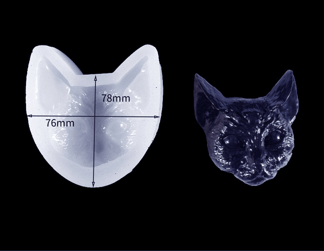 EPOKSİ REÇİNE SİLİKON KALIP KEDİ YÜZÜ ANAHTARLIK OBJE SİLİKON KALIP HB22521-0111