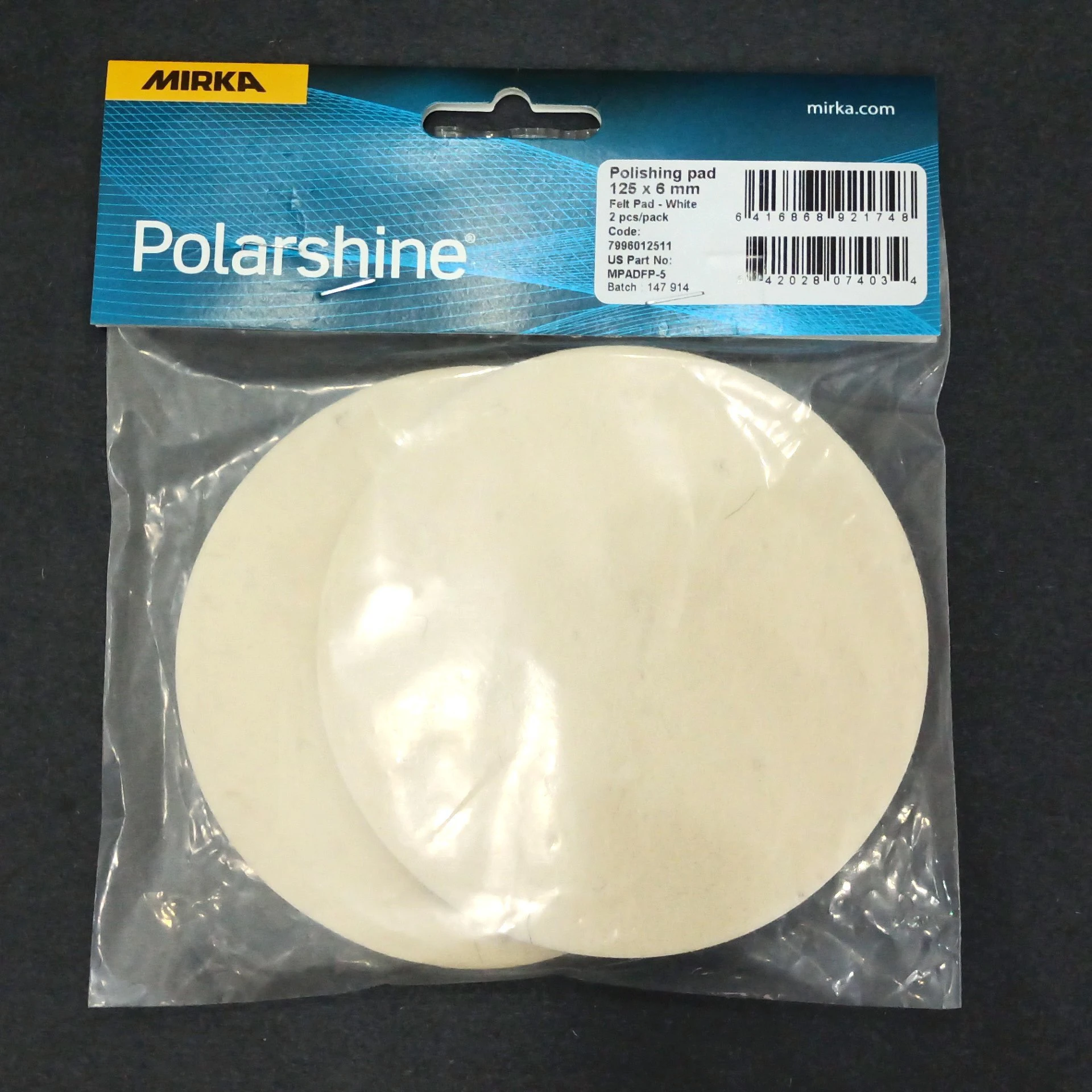 CAM KEÇESİ POLİSAJ PEDİ PASTA CİLA MIRKA BEYAZ 125 MM 2 ADET