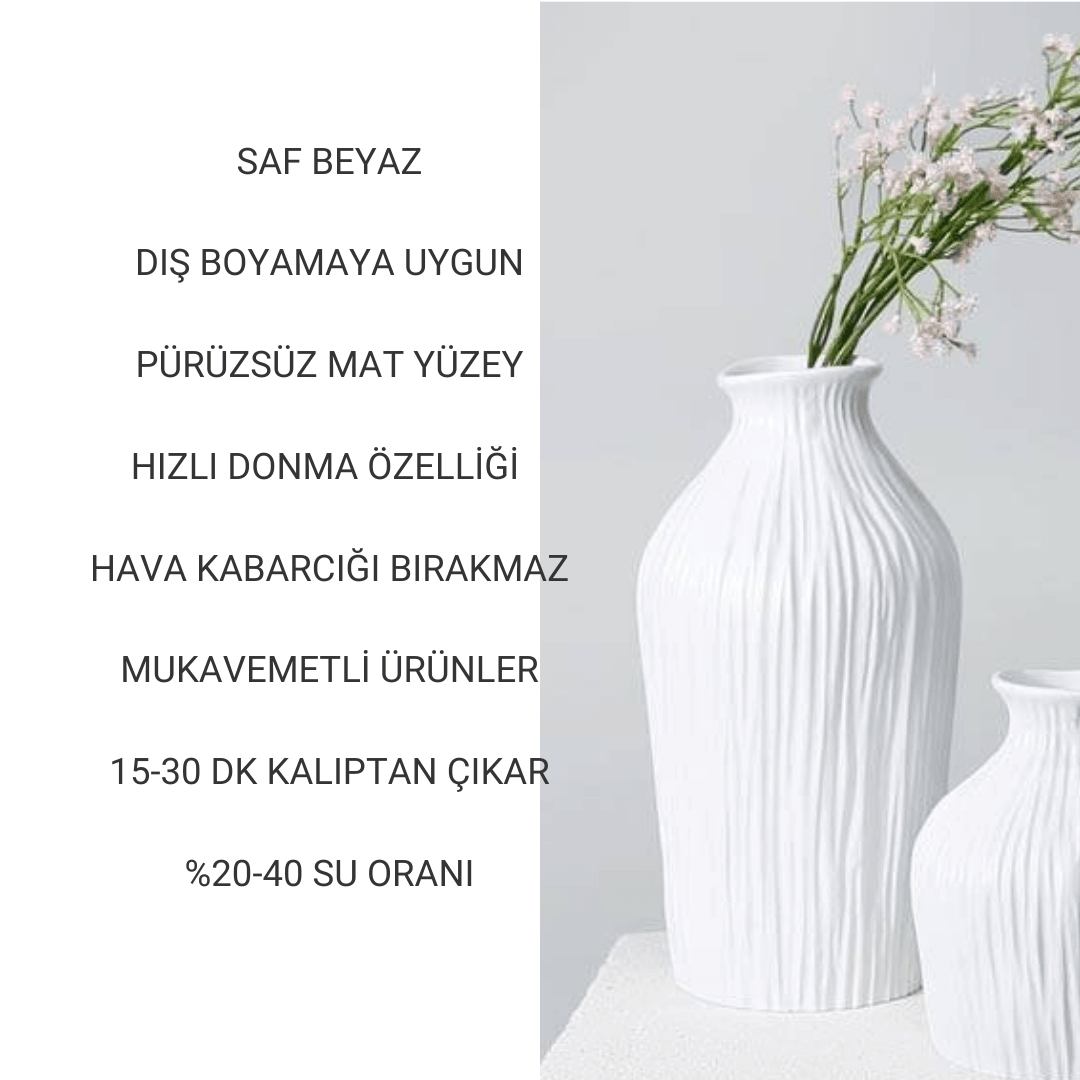 TAŞ TOZU HOBİ HARCI SERAMİK TOZU HEYKEL MUMLUK BETON SAKSI YAPIMI EKSTRA HIZLI SÜPER BEYAZ 2 KG
